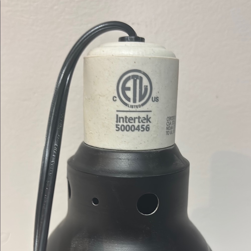 Black and Cream Reptile Heating Lamp for Terrariums